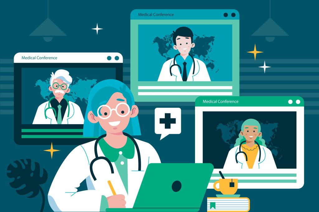 Ilustrasi video animasi edukasi kesehatan untuk konsultasi medis dan layanan kesehatan digital.
