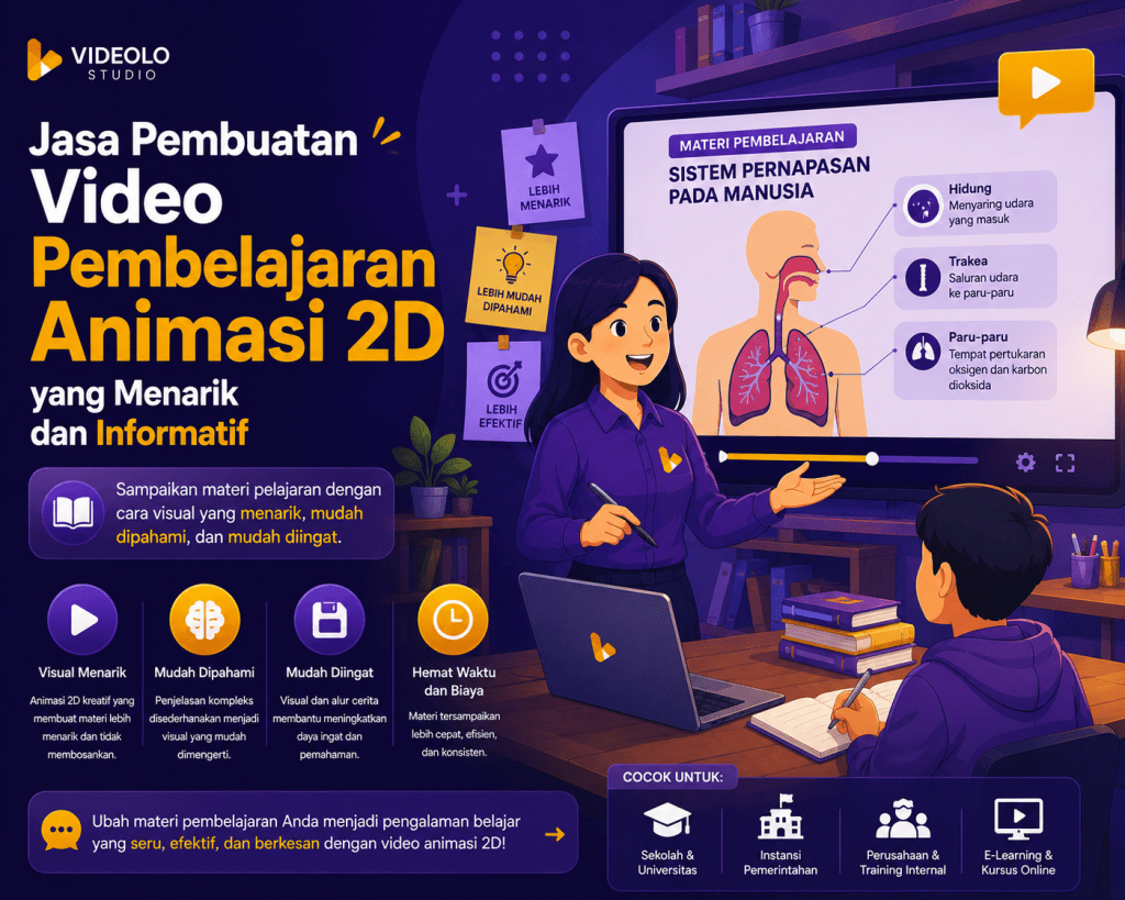 Jasa pembuatan video pembelajaran animasi 2D yang menarik dan informatif
