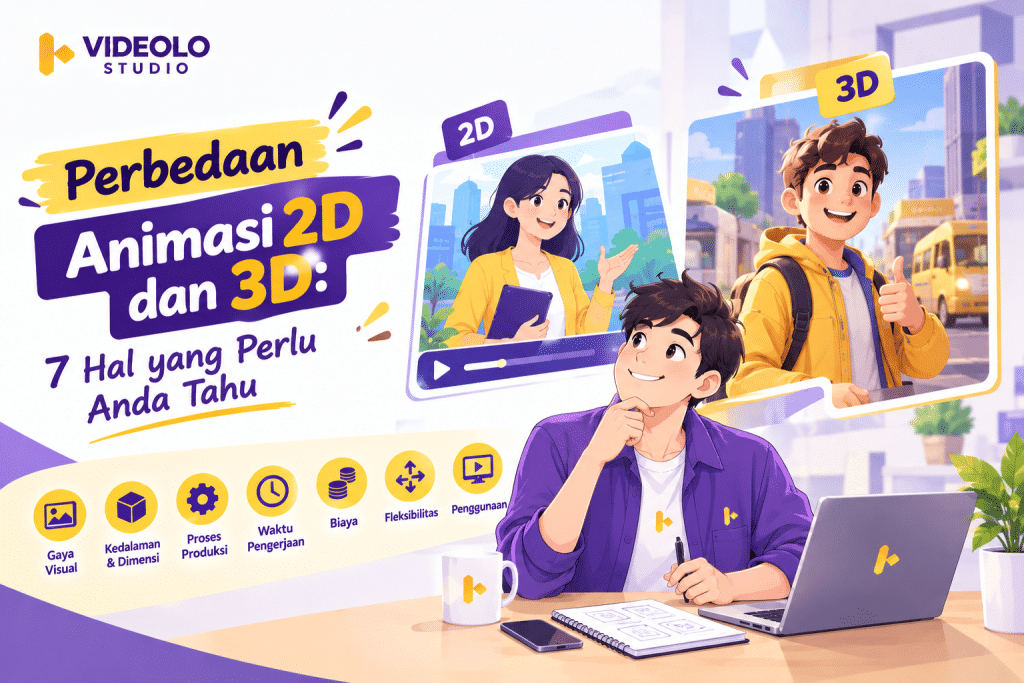 Perbandingan visual animasi 2D dan animasi 3D