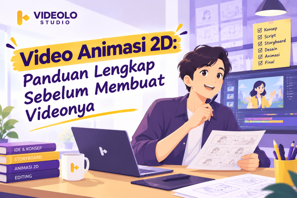 Proses pembuatan video animasi 2D, dari storyboard sampai animasi final